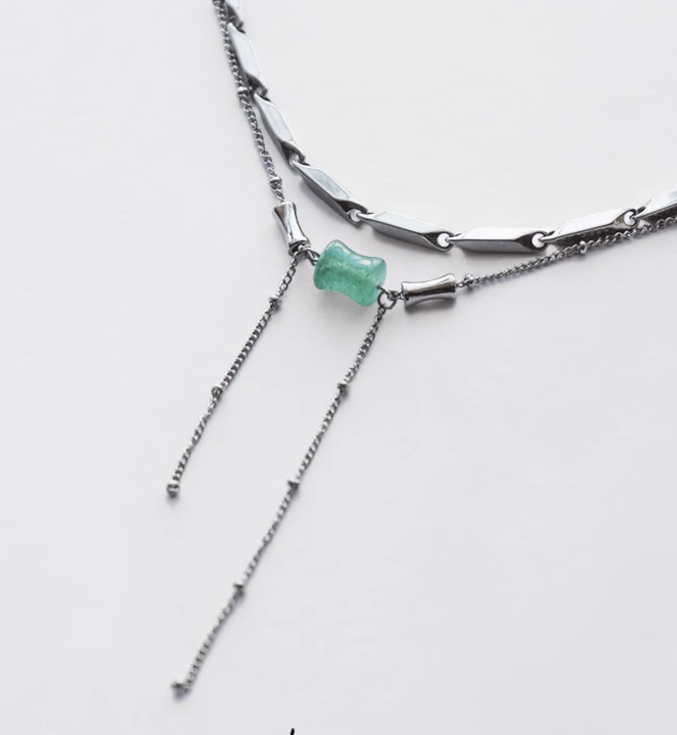 Green Dongling Jade Double-Layer Necklace