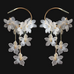 Original Fairy-style Semi-transparent Floral Tassel Cloud Earrings, Long and Exaggerated, Elegant, Vacation-Style Forest Accessories with Silver Pins